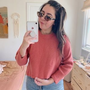 Madewell Cropped Red Sweater